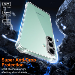Vauki pour Samsung Galaxy A26 5G Coque avec 2 Protection D'écran Verre Trempé, TPU Bumper Transparente Case, [Coussin d'air Inté