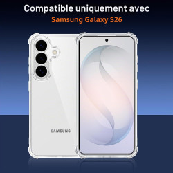 Vauki Coque pour Samsung Galaxy S26 avec 2 Protection D'écran Verre Trempé, TPU Bumper Transparente Case, [Coussin d'air Intégré