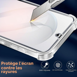Vauki Coque pour Samsung Galaxy S26 avec 2 Protection D'écran Verre Trempé, TPU Bumper Transparente Case, [Coussin d'air Intégré