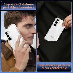 Vauki Coque pour Samsung Galaxy S26 avec 2 Protection D'écran Verre Trempé, TPU Bumper Transparente Case, [Coussin d'air Intégré