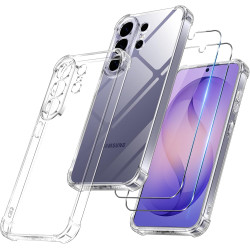 Vauki Coque pour Samsung Galaxy S26 Ultra avec 2 Protection D'écran Verre Trempé, TPU Bumper Transparente Case, [Coussin d'air I