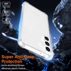 Vauki Coque pour Samsung Galaxy A34 5G avec 2 Protection D'écran Verre Trempé, TPU Bumper Transparente Case, [Coussin d'air Inté