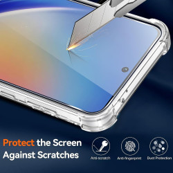 Vauki Coque pour Samsung Galaxy A34 5G avec 2 Protection D'écran Verre Trempé, TPU Bumper Transparente Case, [Coussin d'air Inté