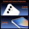 Vauki Coque pour Samsung Galaxy A34 5G avec 2 Protection D'écran Verre Trempé, TPU Bumper Transparente Case, [Coussin d'air Inté
