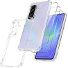 Vauki Coque pour Samsung Galaxy A36 5G avec 3 Protection D'écran Verre Trempé, TPU Bumper Transparente Case, [Coussin d'air Inté
