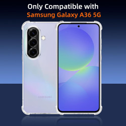 Vauki Coque pour Samsung Galaxy A36 5G avec 3 Protection D'écran Verre Trempé, TPU Bumper Transparente Case, [Coussin d'air Inté