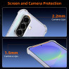 Vauki Coque pour Samsung Galaxy A36 5G avec 3 Protection D'écran Verre Trempé, TPU Bumper Transparente Case, [Coussin d'air Inté
