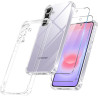 Vauki Coque pour Samsung Galaxy A37 avec 2 Protection D'écran Verre Trempé, TPU Bumper Transparente Case, [Coussin d'air Intégré