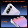 Vauki Coque pour Samsung Galaxy A37 avec 2 Protection D'écran Verre Trempé, TPU Bumper Transparente Case, [Coussin d'air Intégré