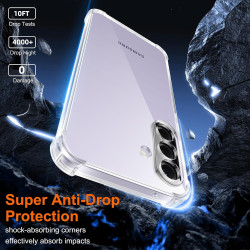 Vauki Coque pour Samsung Galaxy A37 avec 2 Protection D'écran Verre Trempé, TPU Bumper Transparente Case, [Coussin d'air Intégré