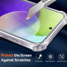 Vauki pour Samsung Galaxy A52 4G/5G / A52S 5G Coque avec 2 Protection D'écran Verre Trempé, TPU Bumper Transparente Case, [Couss