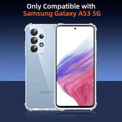 Vauki Coque pour Samsung Galaxy A53 5G avec 2 Protection D'écran Verre Trempé, TPU Bumper Transparente Case, [Coussin d'air Inté