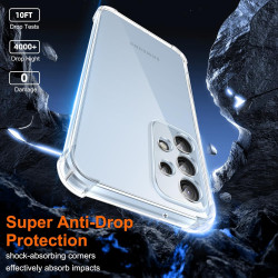 Vauki Coque pour Samsung Galaxy A53 5G avec 2 Protection D'écran Verre Trempé, TPU Bumper Transparente Case, [Coussin d'air Inté