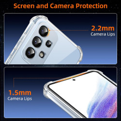Vauki Coque pour Samsung Galaxy A53 5G avec 2 Protection D'écran Verre Trempé, TPU Bumper Transparente Case, [Coussin d'air Inté