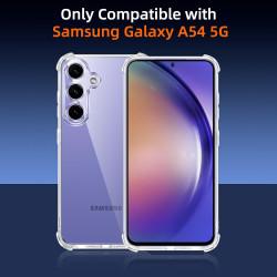 Vauki Coque pour Samsung Galaxy A54 5G avec 2 Protection D'écran Verre Trempé, TPU Bumper Transparente Case, [Coussin d'air Inté