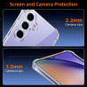 Vauki Coque pour Samsung Galaxy A54 5G avec 2 Protection D'écran Verre Trempé, TPU Bumper Transparente Case, [Coussin d'air Inté