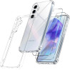 Vauki Coque pour Samsung Galaxy A55 5G avec 2 Protection D'écran Verre Trempé, TPU Bumper Transparente Case, [Coussin d'air Inté