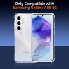 Vauki Coque pour Samsung Galaxy A55 5G avec 2 Protection D'écran Verre Trempé, TPU Bumper Transparente Case, [Coussin d'air Inté