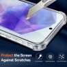 Vauki Coque pour Samsung Galaxy A55 5G avec 2 Protection D'écran Verre Trempé, TPU Bumper Transparente Case, [Coussin d'air Inté