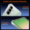Vauki Coque pour Samsung Galaxy A56 5G avec 3 Protection D'écran Verre Trempé, TPU Bumper Transparente Case, [Coussin d'air Inté