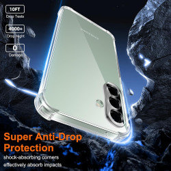 Vauki Coque pour Samsung Galaxy A56 5G avec 3 Protection D'écran Verre Trempé, TPU Bumper Transparente Case, [Coussin d'air Inté