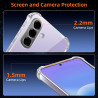 Vauki Coque pour Samsung Galaxy A57 avec 2 Protection D'écran Verre Trempé, TPU Bumper Transparente Case, [Coussin d'air Intégré