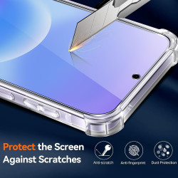 Vauki Coque pour Samsung Galaxy A57 avec 2 Protection D'écran Verre Trempé, TPU Bumper Transparente Case, [Coussin d'air Intégré