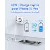TOPADRE Chargeur USB C 30W Mini, Prise USB C Compact pour iPhone, 2 Ports Chargeur Rapide, Adaptateur Secteur USB C pour iPhone 
