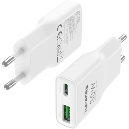 TOPADRE 2-Pack chargeurs Mini USB-C 30 W, compatibles avec iPhone 17/17 Pro/16/16 Pro Max/15/14/13/12/11 Pro Max Plus/Mini/X/XS.