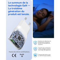 TOPADRE 2-Pack chargeurs Mini USB-C 30 W, compatibles avec iPhone 17/17 Pro/16/16 Pro Max/15/14/13/12/11 Pro Max Plus/Mini/X/XS.