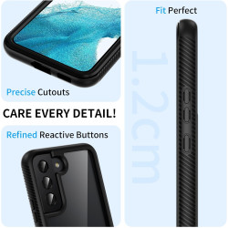 ZhuoFan Coque pour Samsung Galalxy S22 5G avec Protection D'écran Intégré,360° Integrale Antichoc Anti-Rayures Transparent Rigid