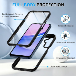 ZhuoFan Coque pour Samsung Galalxy 15 5G/4G avec Protection D'écran Intégré,360° Integrale Antichoc Anti-Rayures Transparent Rig