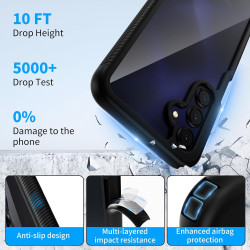 ZhuoFan Coque pour Samsung Galalxy 15 5G/4G avec Protection D'écran Intégré,360° Integrale Antichoc Anti-Rayures Transparent Rig