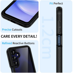 ZhuoFan Coque pour Samsung Galalxy 15 5G/4G avec Protection D'écran Intégré,360° Integrale Antichoc Anti-Rayures Transparent Rig