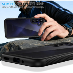 ZhuoFan Coque pour Samsung Galalxy 15 5G/4G avec Protection D'écran Intégré,360° Integrale Antichoc Anti-Rayures Transparent Rig