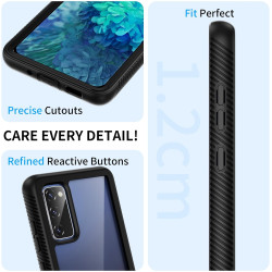 ZhuoFan Coque pour Samsung Galalxy S20 FE 5G/4G avec Protection D'écran Intégré,360° Integrale Antichoc Anti-Rayures Transparent
