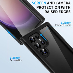 ZhuoFan Coque pour Samsung Galalxy S23 Ultra 5G avec Protection D'écran Intégré,360° Integrale Antichoc Anti-Rayures Transparent
