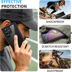 ZhuoFan Coque pour Samsung Galalxy S23 Ultra 5G avec Protection D'écran Intégré,360° Integrale Antichoc Anti-Rayures Transparent