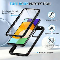 ZhuoFan Coque pour Samsung Galalxy A52s 5G / A52 5G/4G avec Protection D'écran Intégré,360° Integrale Antichoc Anti-Rayures Tran