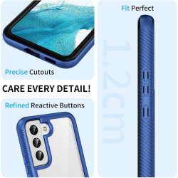 ZhuoFan Coque pour Samsung Galalxy S22 5G avec Protection D'écran Intégré,360° Integrale Antichoc Anti-Rayures Transparent Rigid