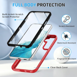 ZhuoFan Coque pour Samsung Galalxy S22 5G avec Protection D'écran Intégré,360° Integrale Antichoc Anti-Rayures Transparent Rigid