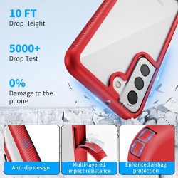 ZhuoFan Coque pour Samsung Galalxy S22 5G avec Protection D'écran Intégré,360° Integrale Antichoc Anti-Rayures Transparent Rigid