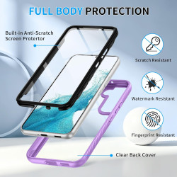 ZhuoFan Coque pour Samsung Galalxy S22 5G avec Protection D'écran Intégré,360° Integrale Antichoc Anti-Rayures Transparent Rigid