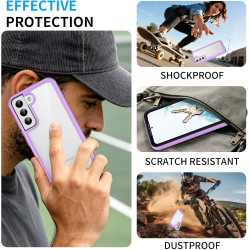 ZhuoFan Coque pour Samsung Galalxy S22 5G avec Protection D'écran Intégré,360° Integrale Antichoc Anti-Rayures Transparent Rigid