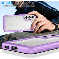 ZhuoFan Coque pour Samsung Galalxy S22 5G avec Protection D'écran Intégré,360° Integrale Antichoc Anti-Rayures Transparent Rigid