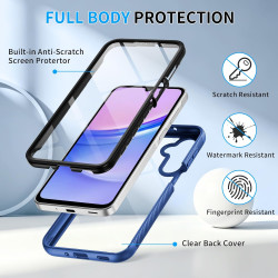ZhuoFan Coque pour Samsung Galalxy 15 5G/4G avec Protection D'écran Intégré,360° Integrale Antichoc Anti-Rayures Transparent Rig
