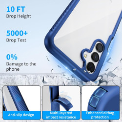 ZhuoFan Coque pour Samsung Galalxy 15 5G/4G avec Protection D'écran Intégré,360° Integrale Antichoc Anti-Rayures Transparent Rig