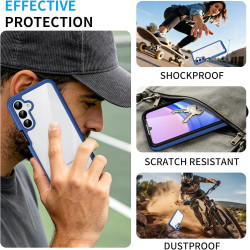 ZhuoFan Coque pour Samsung Galalxy 15 5G/4G avec Protection D'écran Intégré,360° Integrale Antichoc Anti-Rayures Transparent Rig