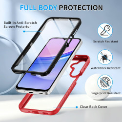 ZhuoFan Coque pour Samsung Galalxy 15 5G/4G avec Protection D'écran Intégré,360° Integrale Antichoc Anti-Rayures Transparent Rig
