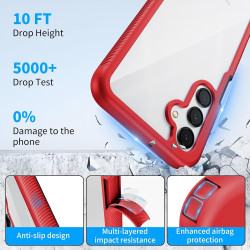 ZhuoFan Coque pour Samsung Galalxy 15 5G/4G avec Protection D'écran Intégré,360° Integrale Antichoc Anti-Rayures Transparent Rig